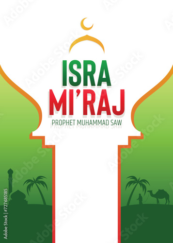 vector flat, gradient background for isra miraj banner template