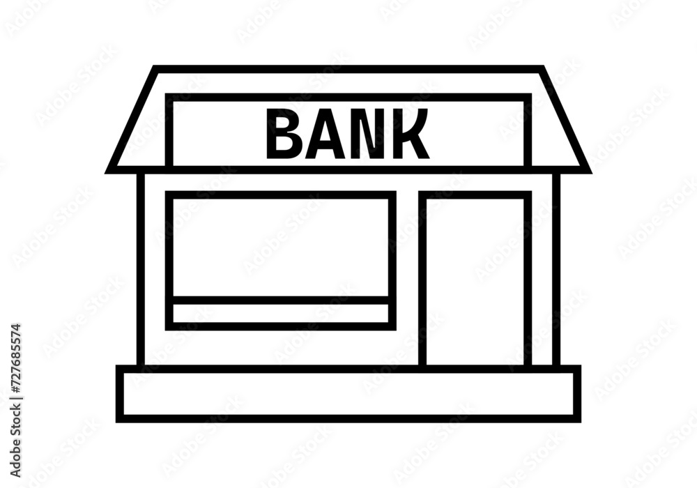 Icono negro de una sucursal de un banco. Icono negro de una sucursal de un banco.