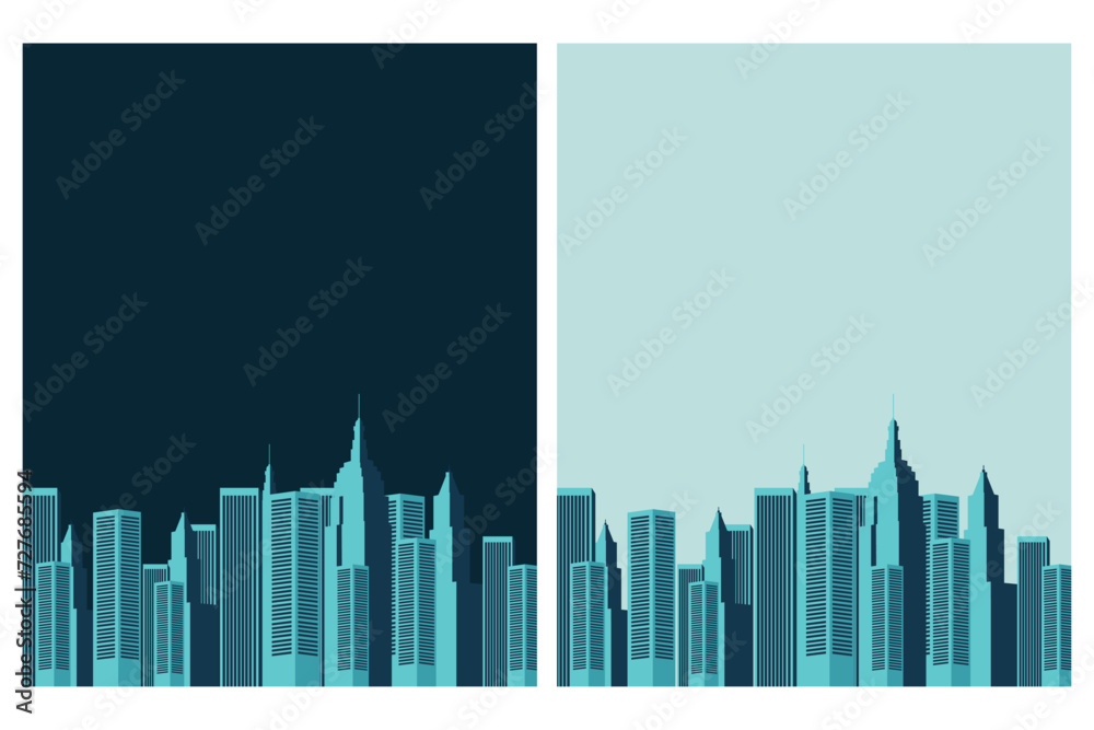 Skyscrapers background, postcard, poster, banner, New York background