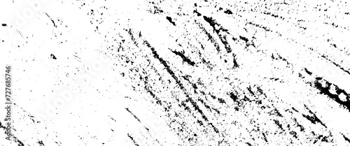 Vector grunge overlay layer, abstract black and white  background, monochrome vintage surface with dirty pattern, white dust and scratches on a transparent background.