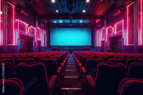 Movie cimena neon color background.  © kramynina