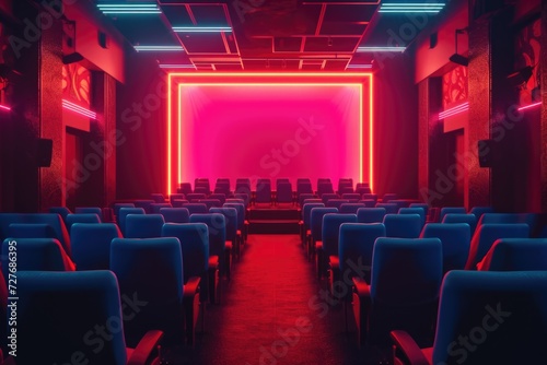 Movie cimena neon color background. 