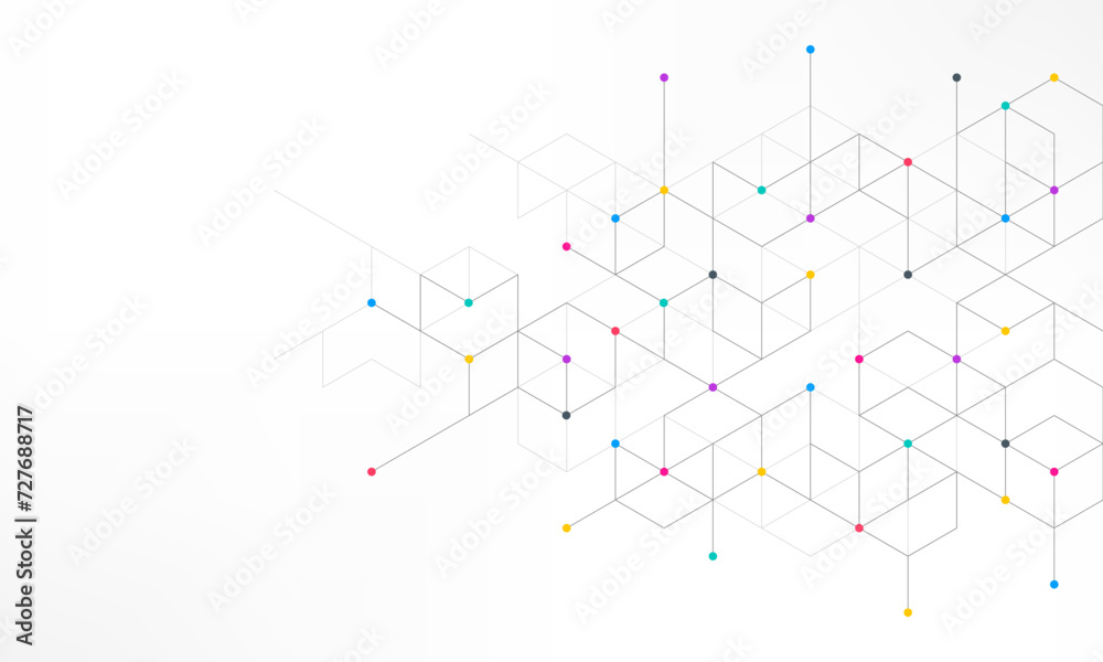 Abstract vector background with simple geometric figures and dots