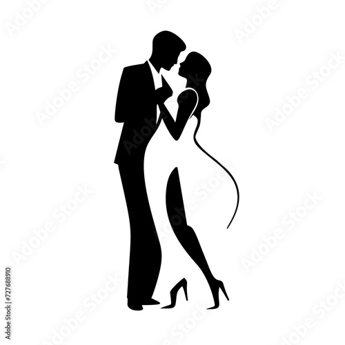 Wallpaper Mural Beautiful couple dancing silhouette vector
 Torontodigital.ca