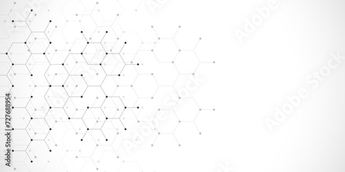Abstract design element with geometric background of hexagons shape pattern photo