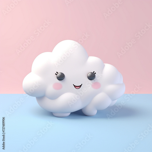 Cloud 3d cute on isolate background