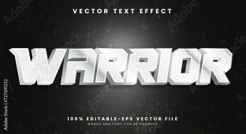 Warrior editable text effect template with glossy style typeface photo