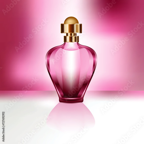 perfume bottle on pink, bottle of perfume, Mock up Perfume bottle