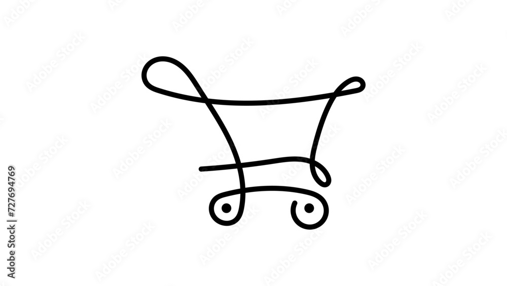 Shopping Trolley logo, black isolated silhouette Shopping Trolley logo, black isolated silhouette