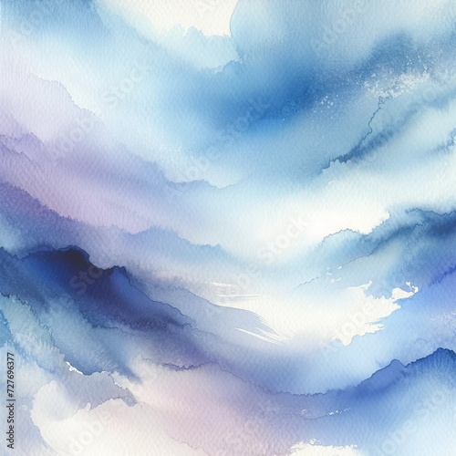 An abstract watercolor texture with soft blue and purple hues. Empty Watercolor Background. Abstract Design