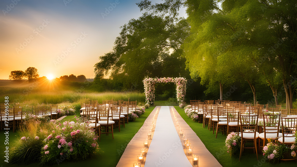 Envision a landscape adorned with trees, flowers, grassy fields, and winding pathways. This theme is perfect for outdoor events, environmental initiatives, wedding  or any nature-related occasions.