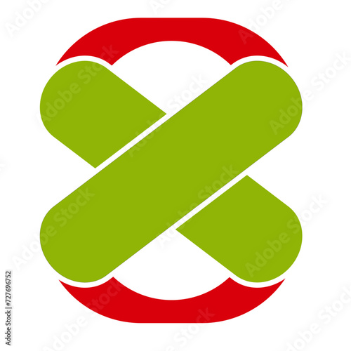 Logo, logotype, rounds, circles, eight, numeral, patches, together, forbidden, together, combined, round, replay, continue