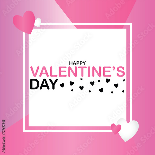 Happy valentines day. Vector banner, greeting card, flayer, poster, with text Happy valentines day