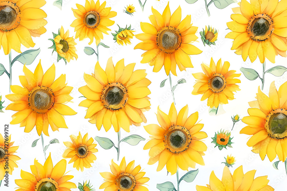seamless background with sunflowers seamless background with sunflowers
