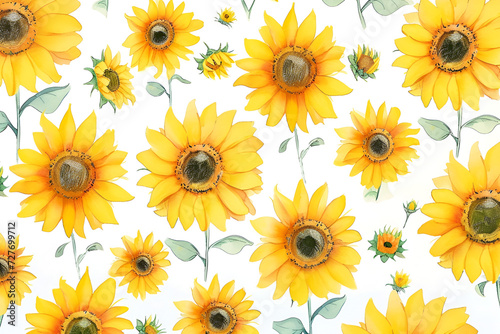 seamless background with sunflowers © saksit