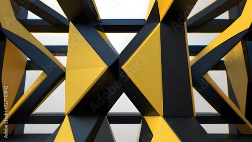 Wallpaper Mural Black and yellow geometric sculpture Torontodigital.ca