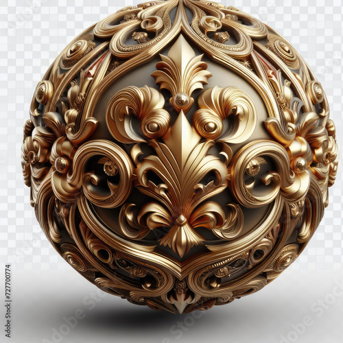 ornate baroque style golden sphere