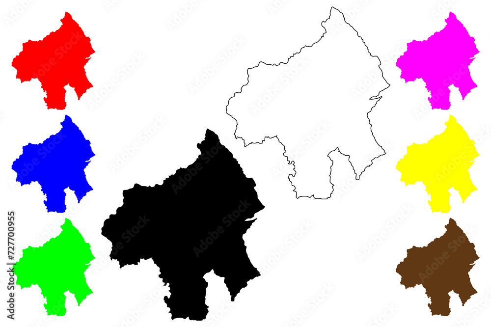 Chifeng city (People's Republic of China, PRC) map vector illustration, scribble sketch Ulanhad Prefecture-level city map Chifeng city (People's Republic of China, PRC) map vector illustration, scribble sketch Ulanhad Prefecture-level city map