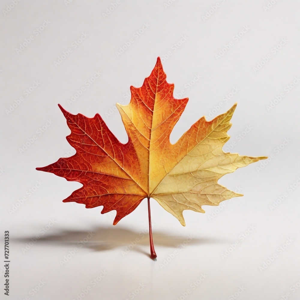 leaf from a tree - chestnut, maple, oak, cannabis, fern. Yellow autumn and green tree leaves on a white background