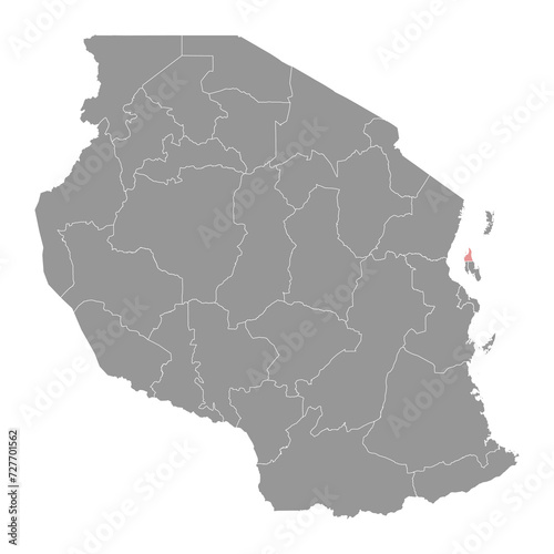 Unguja North Region map  administrative division of Tanzania. Vector illustration.
