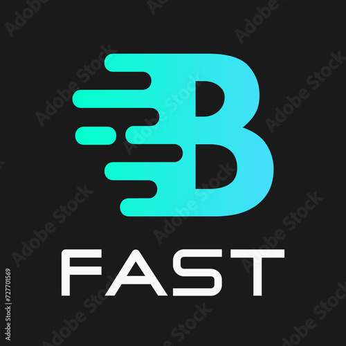 Fast letter b vector logo illustration. Suitable for motion, sport, delivery business and alphabet. © Deni
