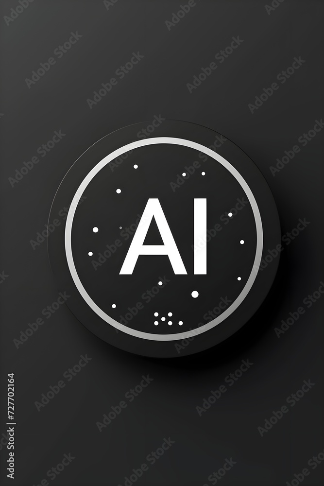 AI icon in white on a black background AI icon in white on a black background