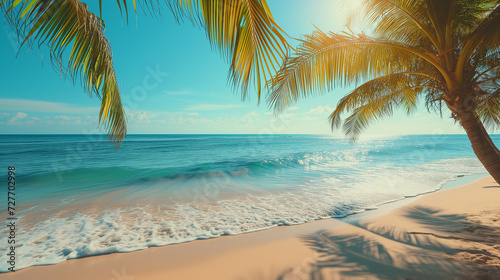 beach with palm trees