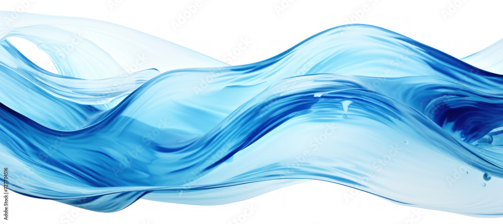 Digital Aqua Wave on Pure White Background Digital Aqua Wave on Pure White Background
