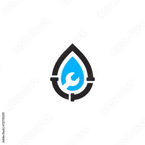 Plumbing service, pipe repair logo design