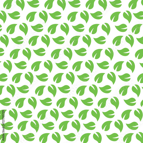Green Leaves Pattern. Endless Background. Seamless Pattern. Eco Background. Vector banner