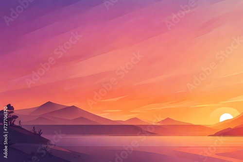 dessert background with pink and red sky in the background abstract background view with loely sun sert 