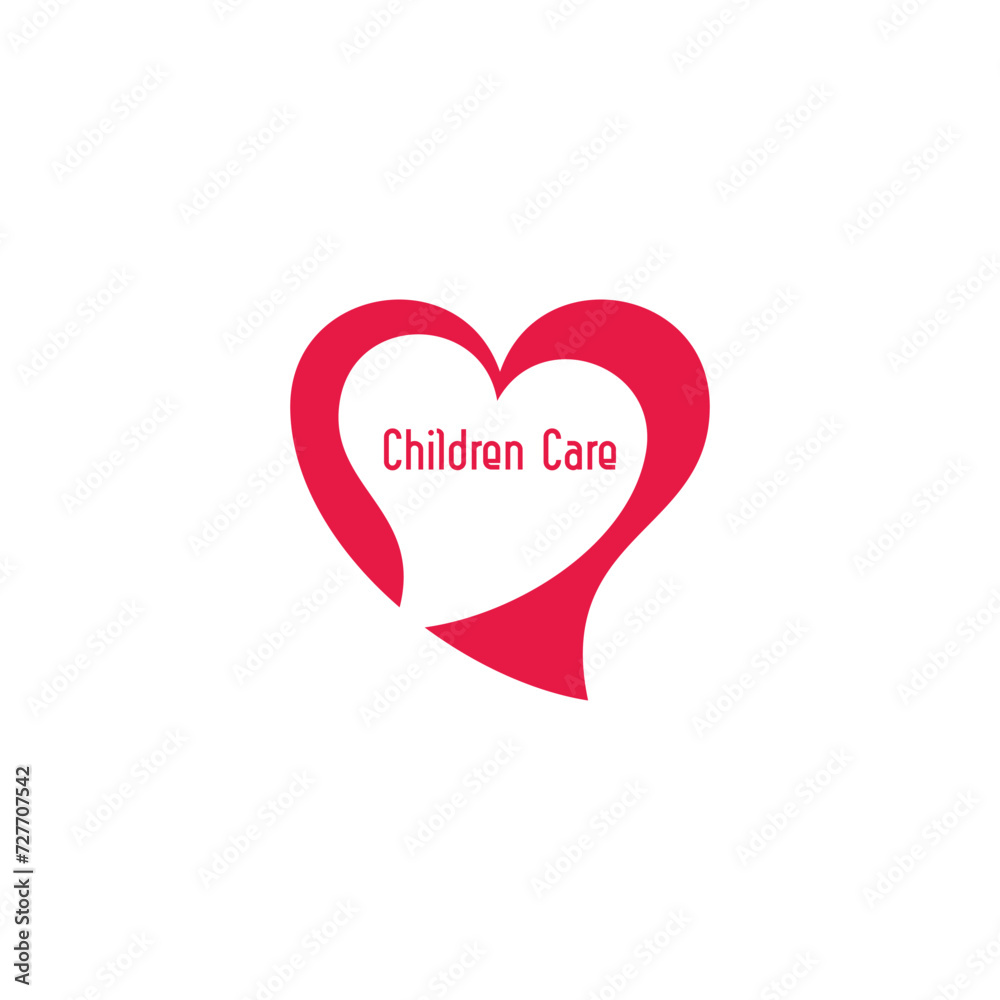 love heart child care symbol vector