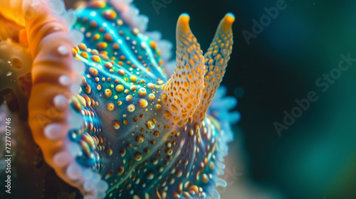 Close up of vibrant Nudibranch snail