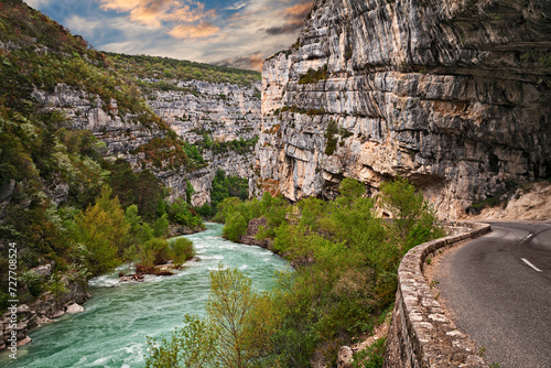 Verdon Gorge, Provence, France: landscape of the river canyon
