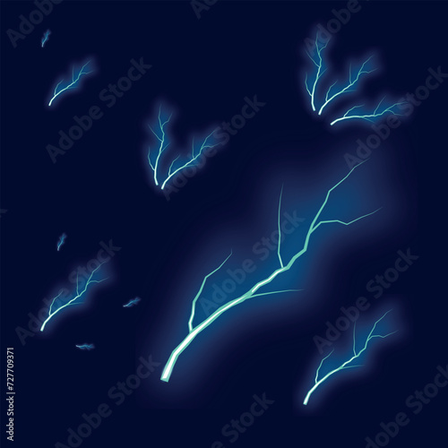 lightning in the night vector illustration