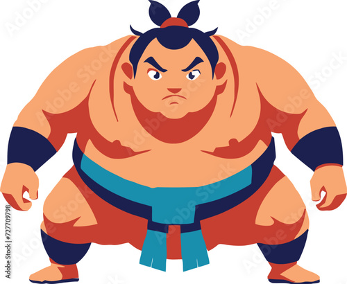 Traditional Japanese sport sumo wrestler-
