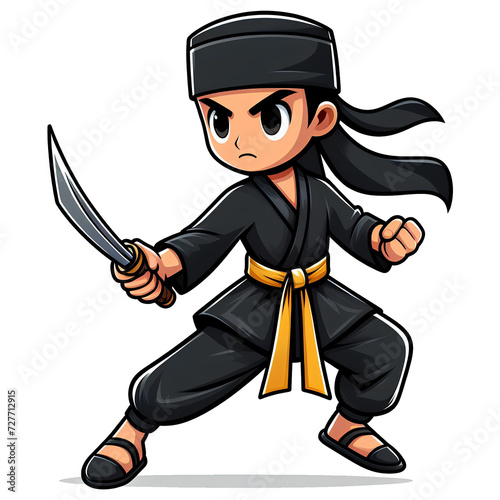 pencak silat in cartoon illustration transparent background photo