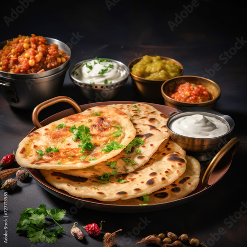 Famous Indian meal called paratha