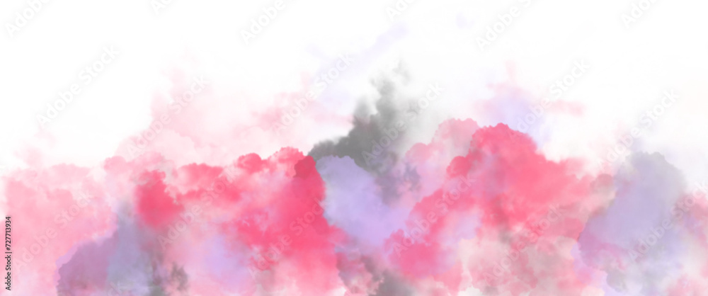 abstract watercolor background pink purple white pastel coloured clouds cloudscape clip art transparent background 