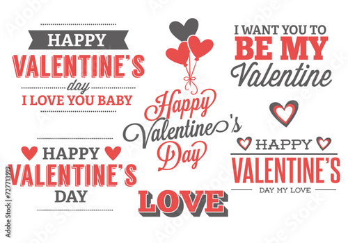 Typographic Valentine's Day Labels