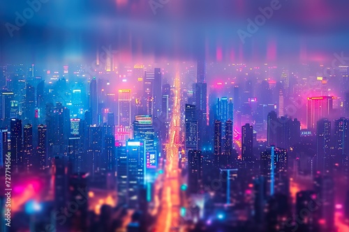 Wallpaper Mural Abstract night view of the street in cityscape from the bird's perspective Torontodigital.ca