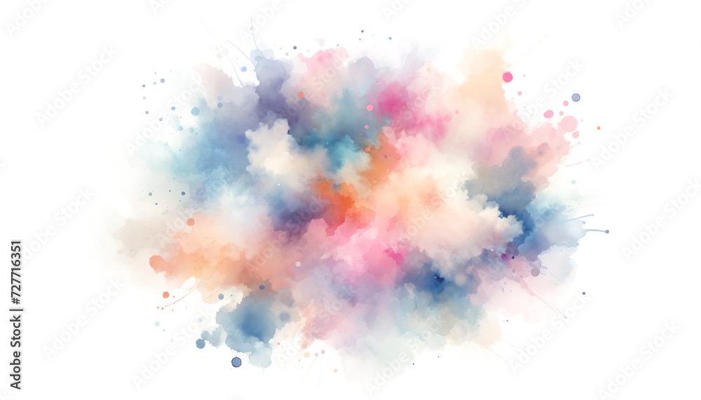 Dreamy Pastel Watercolor Splash - Vibrant Abstract Artistic Background with Colorful Hues and Soft Texture