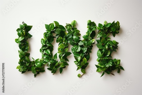 Letters Love of green leaves 