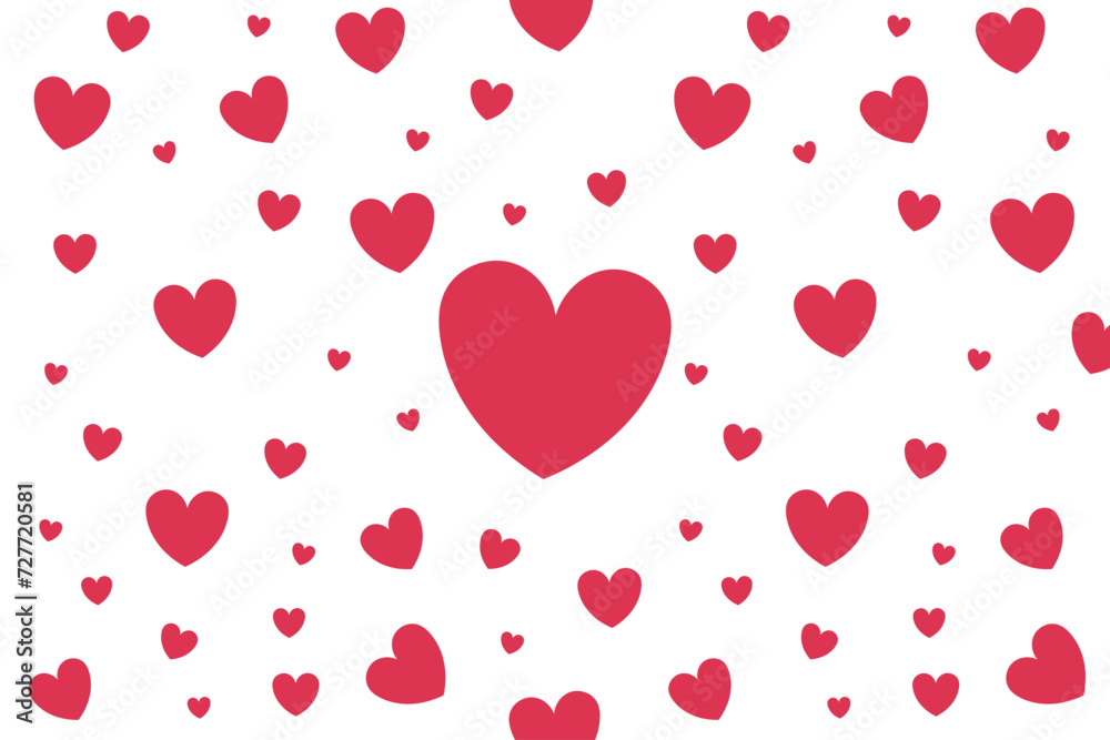 Hearts flat colour background