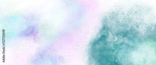 abstract watercolor hand painted nebula galaxy on transparent background, clip art, 