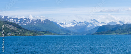 Romsdalsalpane or the Romsdal Alps a mountain range surrounding the Romsdalen valley in Møre og Romsdal county, Norway., Scandinavia,  Europe photo