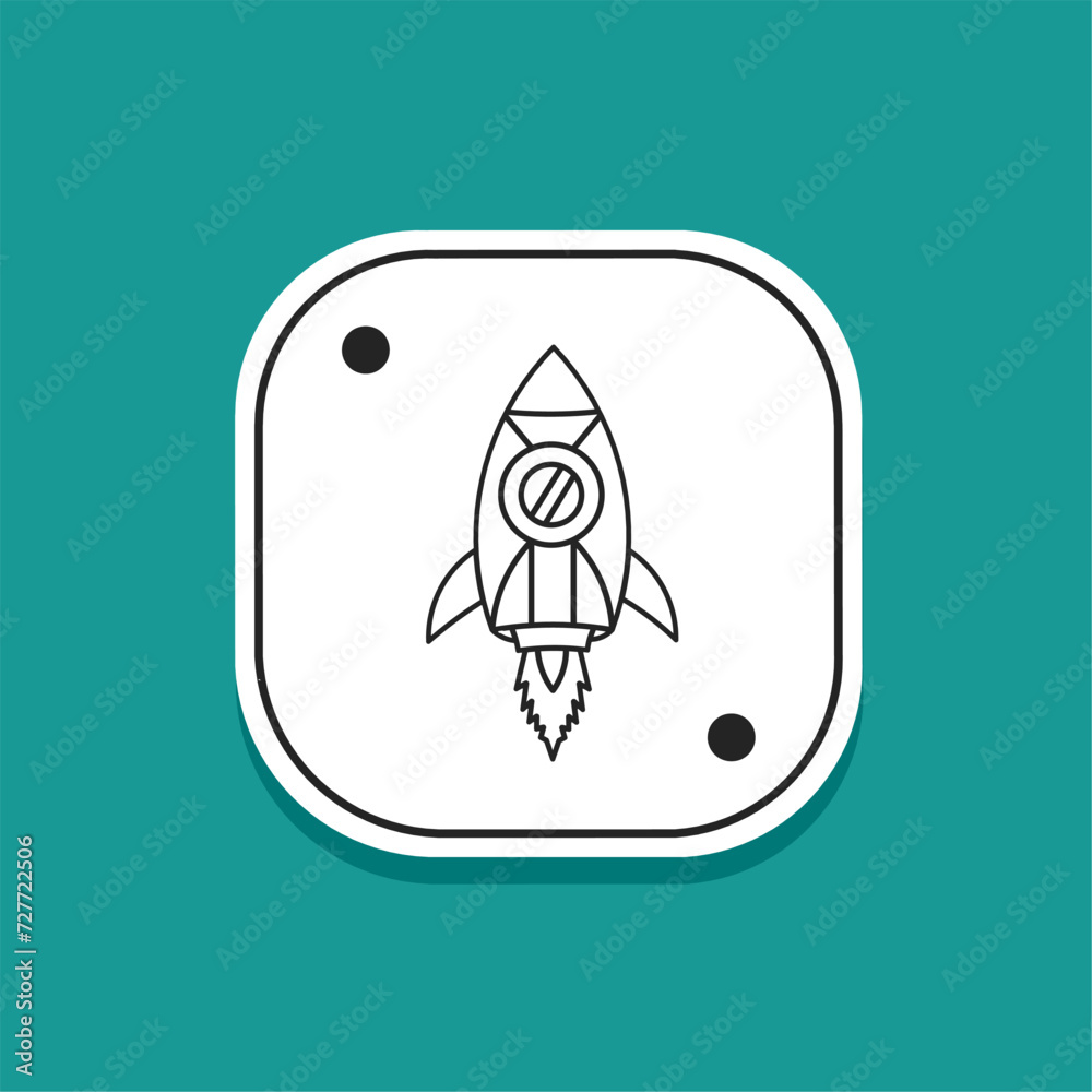 Rocket icon line in flat. Stock vector. Rocket icon line in flat. Stock vector.