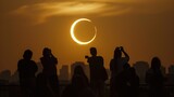 People watching a solar eclipse