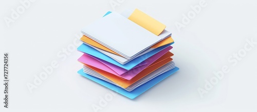 tack of colorful paper document sheets for business concept. Generated AI image