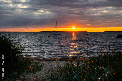 Urlaub in Mecklenburg Vorpommern an der Ostsee stimmungsvoller Sonnenuntergang